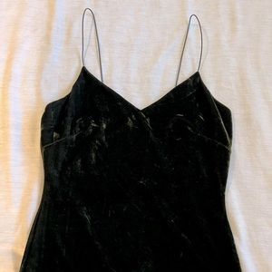 Dark Green Velvet Midi Dress